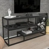Lorin 3 Shelf TV Unit - Black Marble