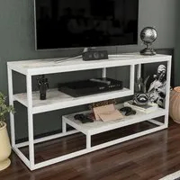 Lorin 3 Shelf TV Unit - White Marble