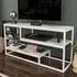 Lorin 3 Shelf TV Unit - White Marble