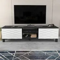 Lukas 2 Door TV Unit with Storage - Black Marble