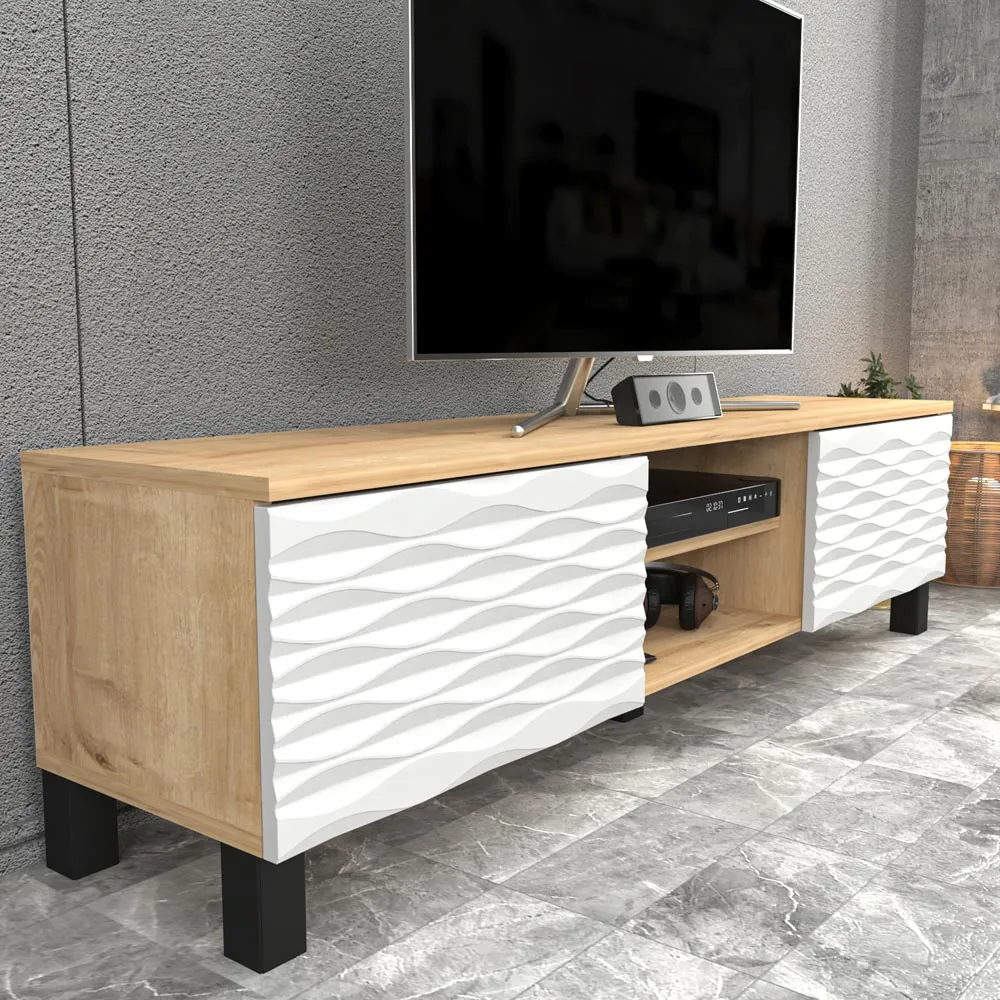Lukas 2 Door TV Unit with Storage - Oak