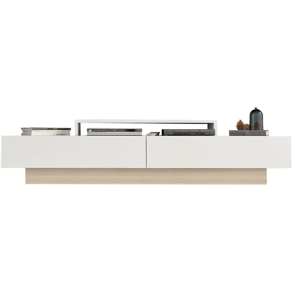 Lusi 2 Door TV Unit with Wall Shelves - Cordoba, White
