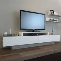 Lusi 2 Door TV Unit with Wall Shelves - Cordoba, White