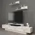 Lusi 2 Door TV Unit with Wall Shelves - White Marble Effect