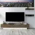 Lusi 2 Door TV Unit with Wall Shelves - White, Walnut