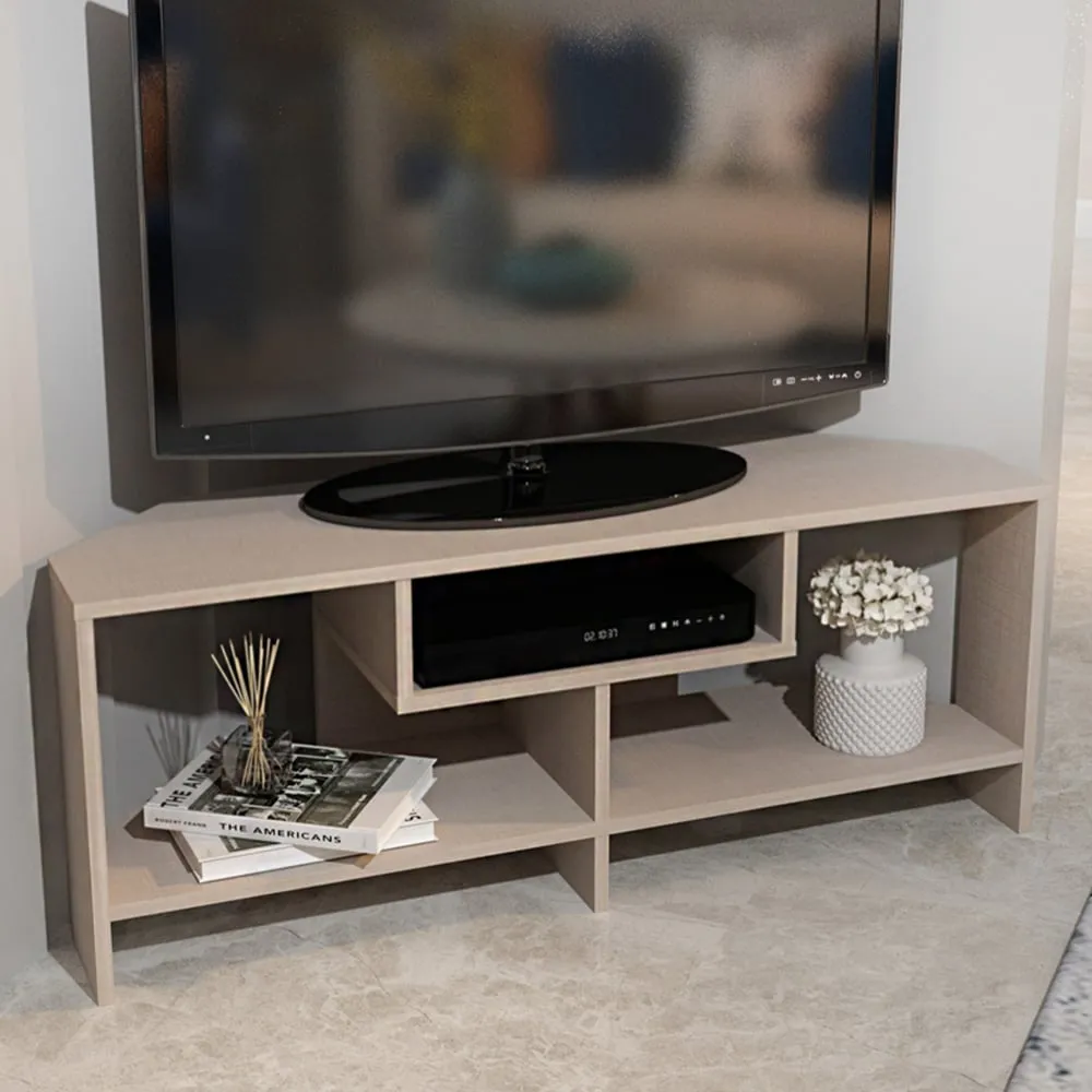 Maldives 3 Shelf Corner TV Unit - Beige image