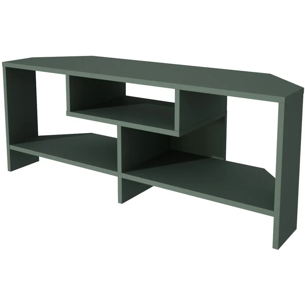 Maldives 3 Shelf Corner TV Unit - Green