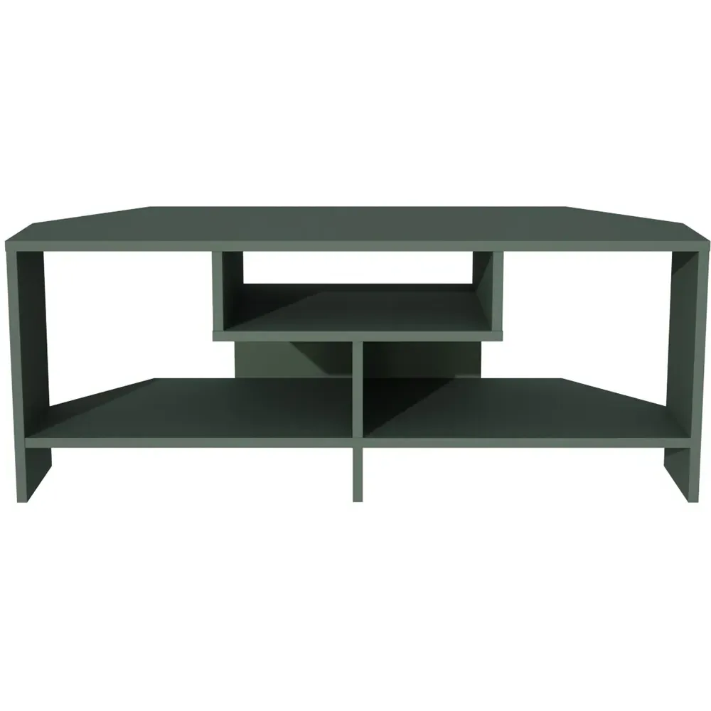 Maldives 3 Shelf Corner TV Unit - Green