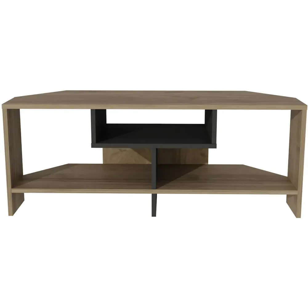 Maldives 3 Shelf Corner TV Unit - Walnut