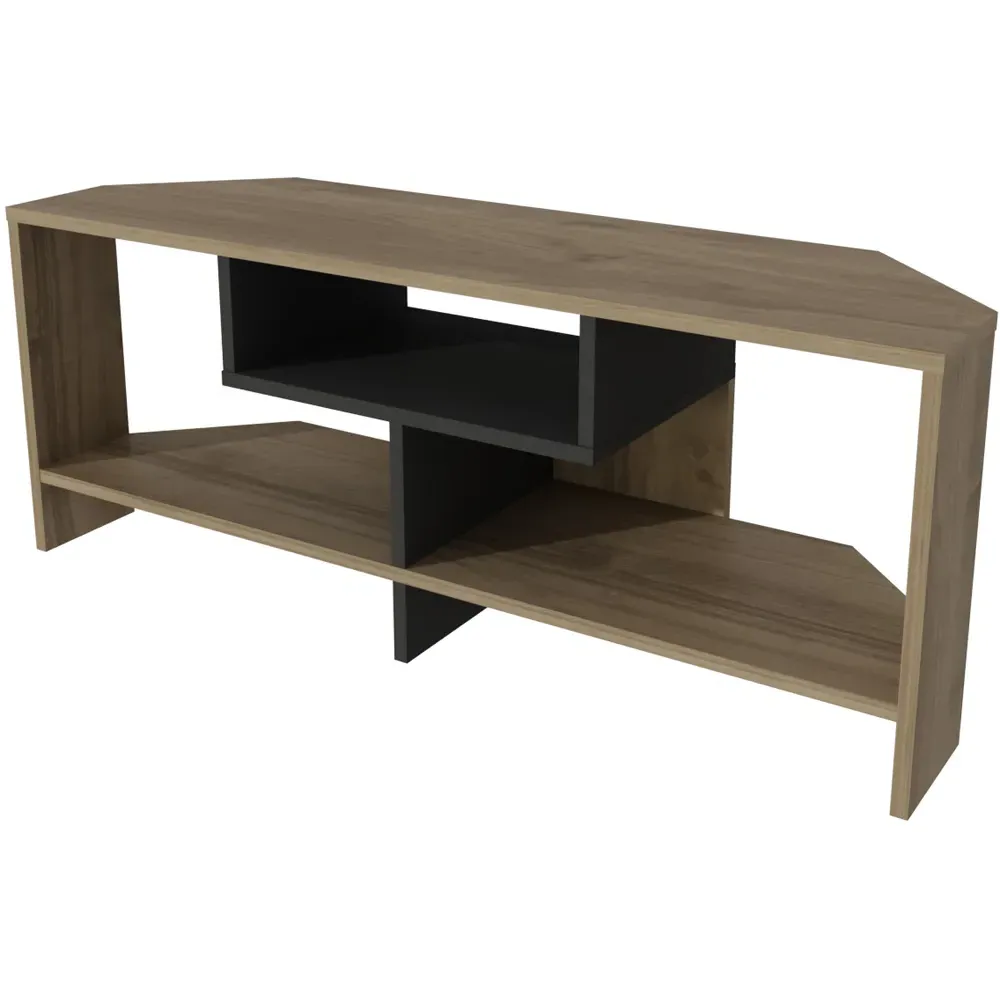 Maldives 3 Shelf Corner TV Unit - Walnut