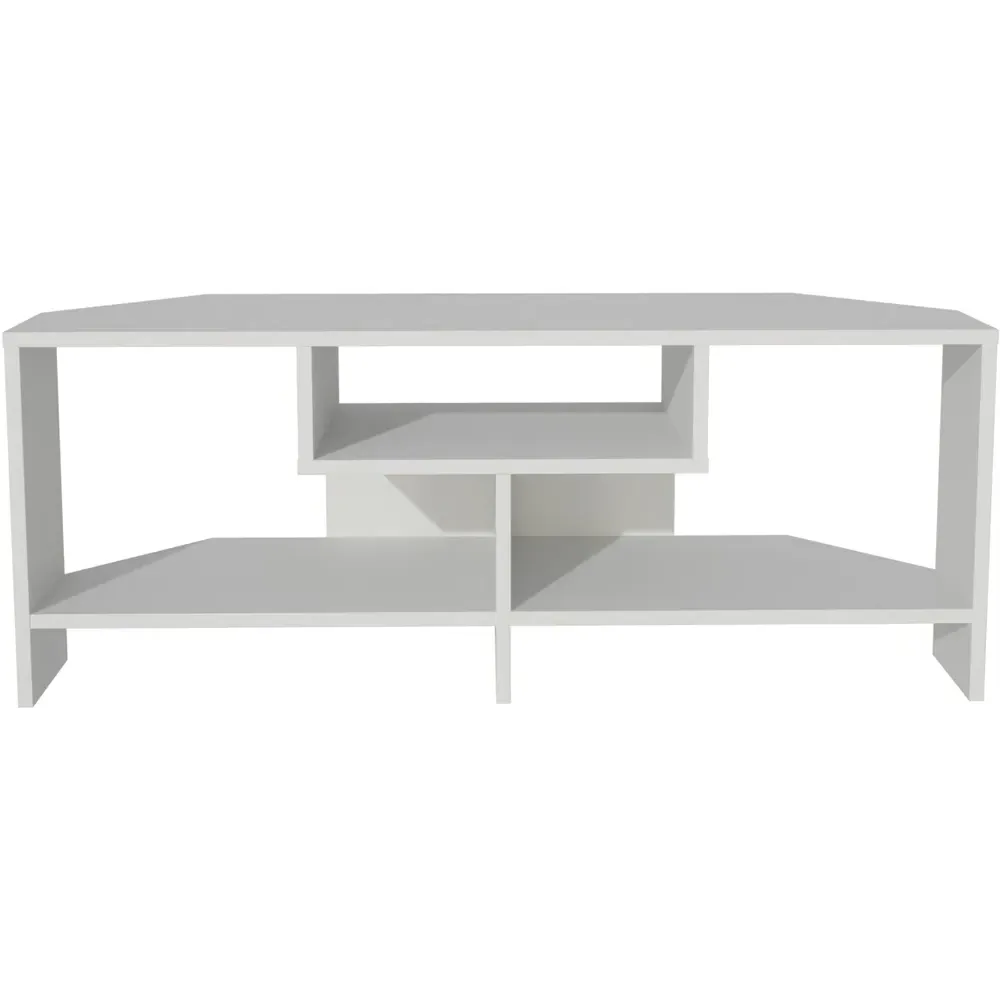 Maldives 3 Shelf Corner TV Unit - White