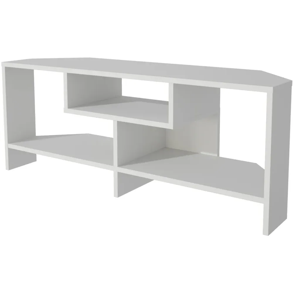 Maldives 3 Shelf Corner TV Unit - White