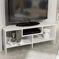 Maldives 3 Shelf Corner TV Unit - White