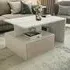 Mana Coffee Table with Shelf and Cabinet - White and Beige