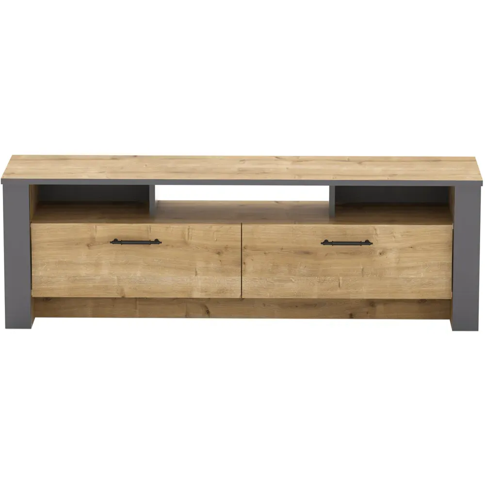 Manhattan 2 Door TV Unit with Storage - Oak