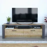 Manhattan 2 Door TV Unit with Storage - Oak