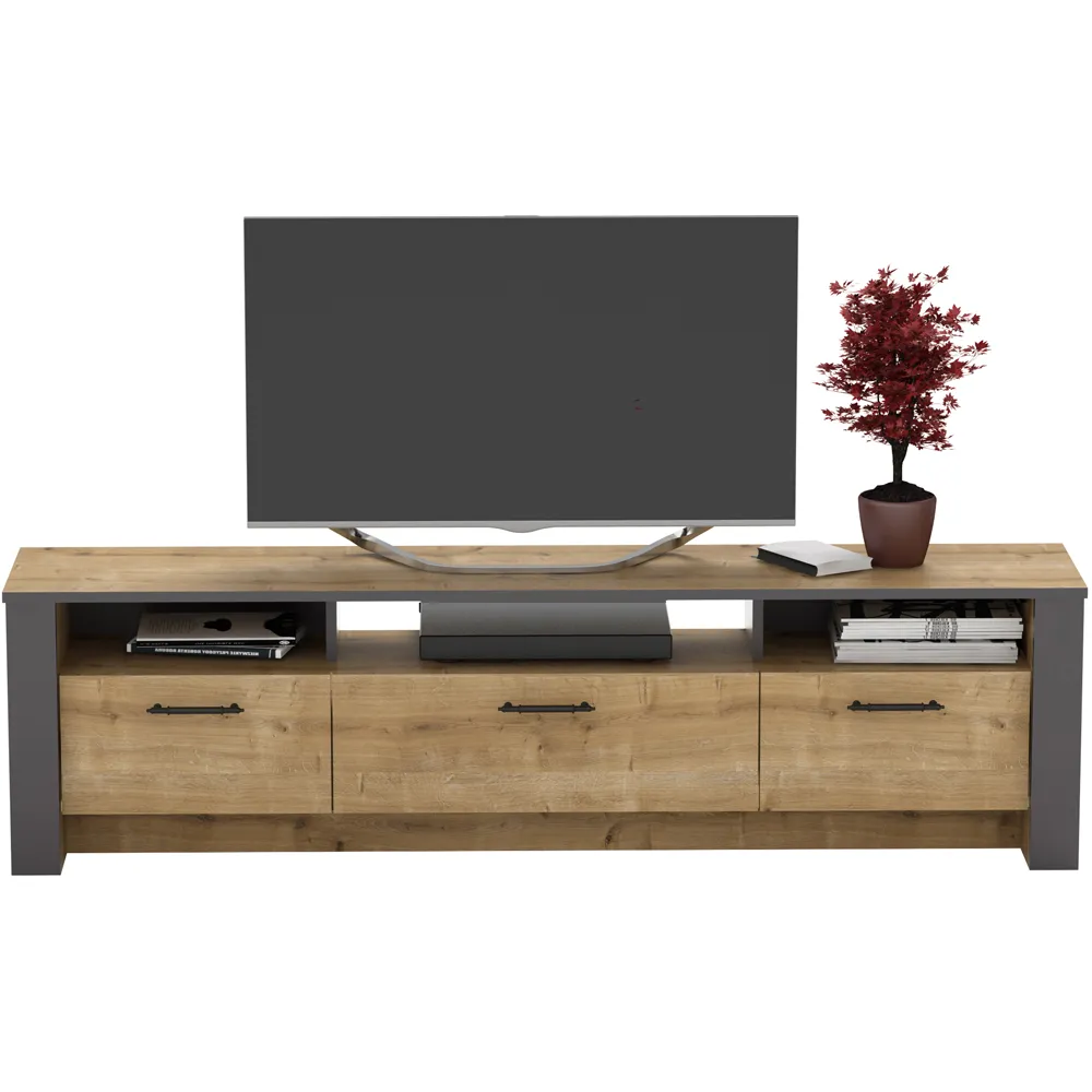 Manhattan 3 Door TV Unit - Multi, Oak