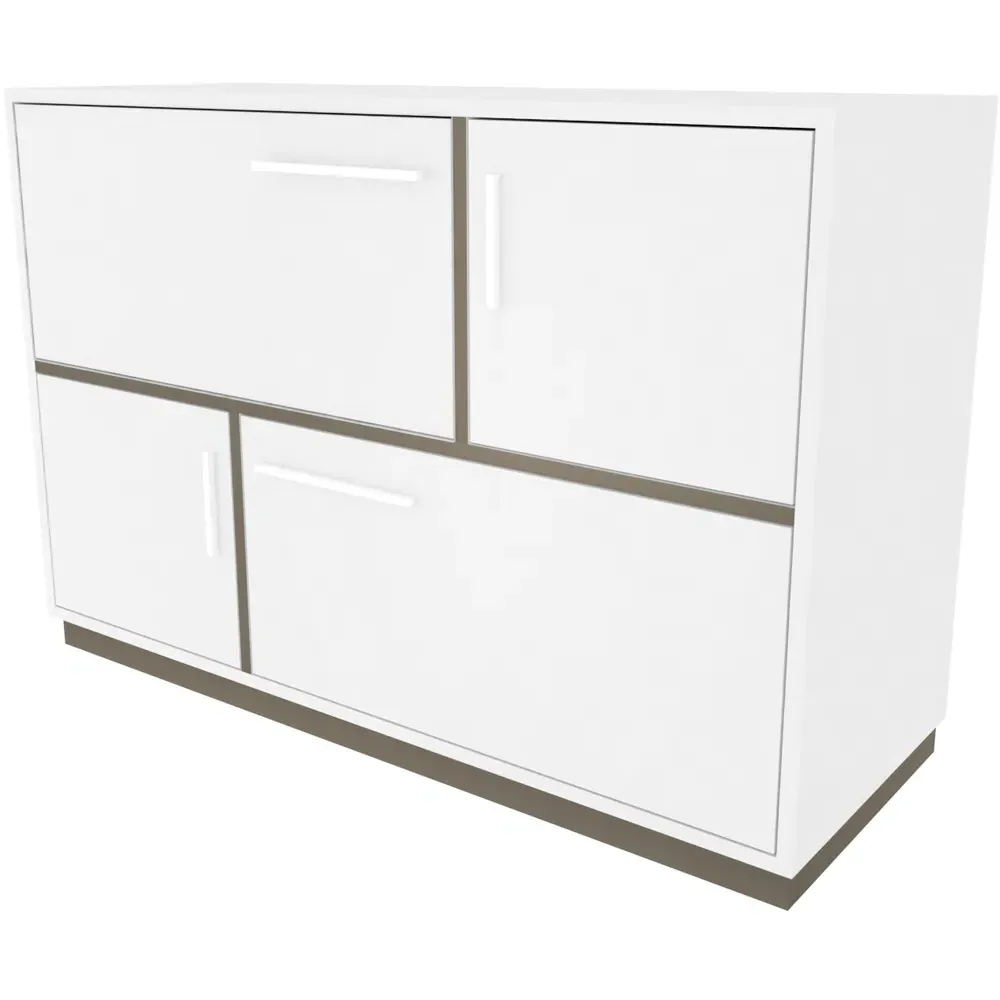 Mares 4 Door Sideboard Cabinet - White, Galaxy Coffee