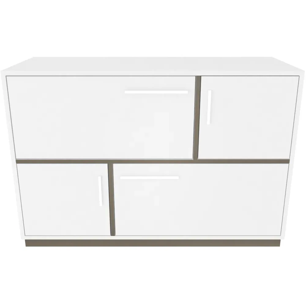 Mares 4 Door Sideboard Cabinet - White, Galaxy Coffee
