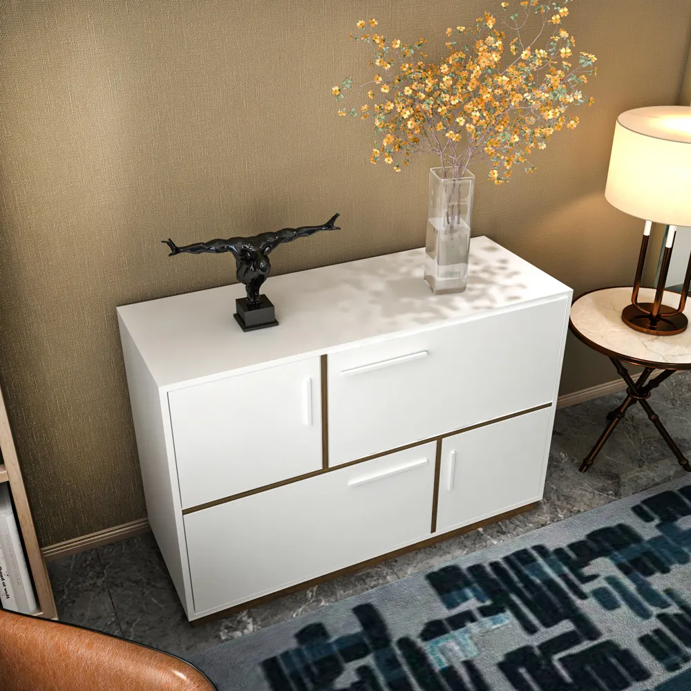 Mares 4 Door Sideboard Cabinet - White, Walnut