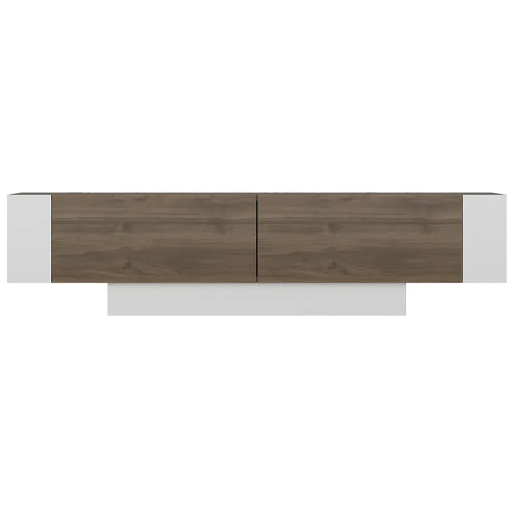 Matera 2 Wall Shelf TV Unit with Storage - Walnut, White