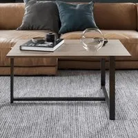 Merideths Rectangular Coffee Table - Walnut, Black Metal