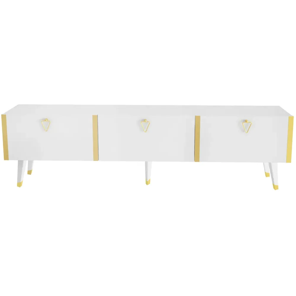 Milagro 3 Cabinet TV Unit - White, Gold