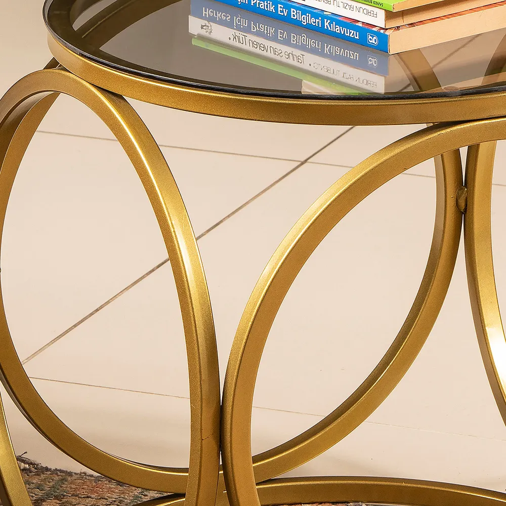 Mimo Coffee Table - Gold, Glass