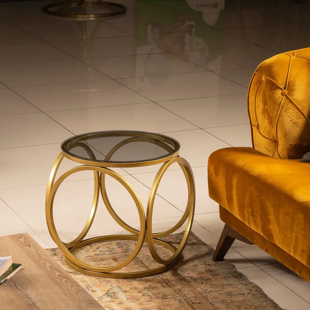 Mimo Coffee Table - Gold, Glass