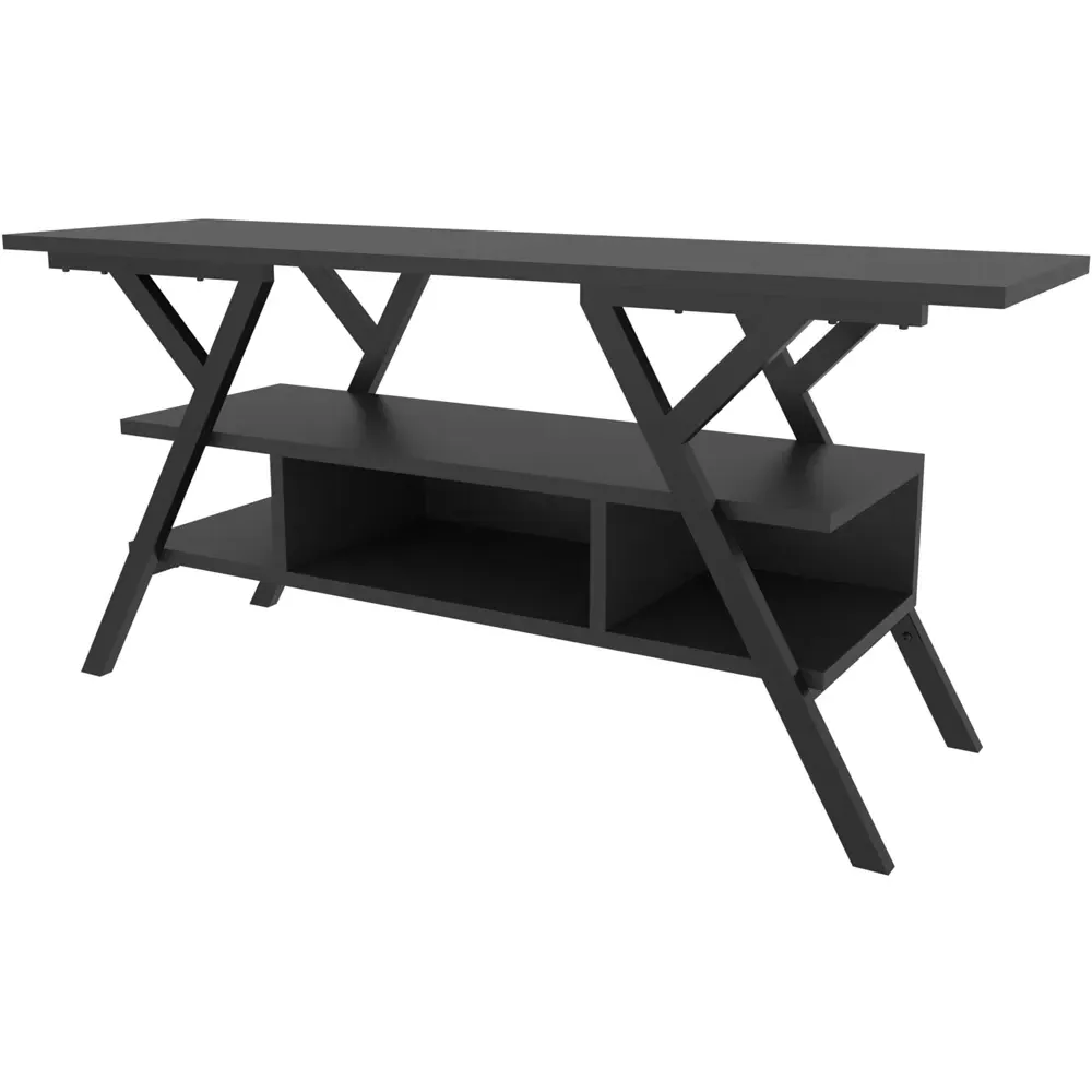 Minerva 4 Open Shelf TV Unit - Black, Anthracite
