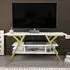 Minerva 4 Open Shelf TV Unit - Gold, White