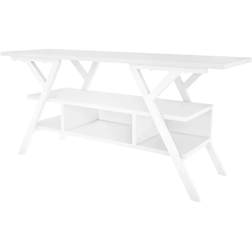 Minerva 4 Open Shelf TV Unit - White