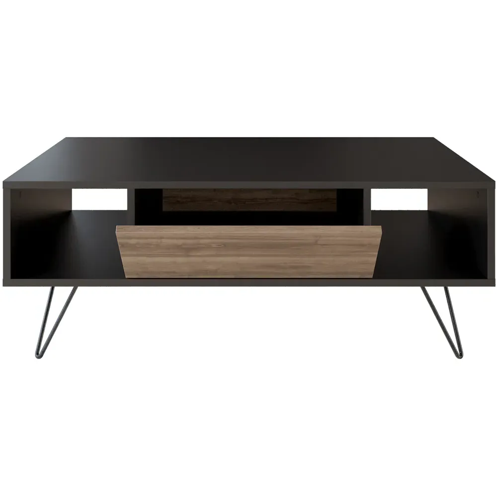 Mistico Coffee Table with Storage - Black, Walnut