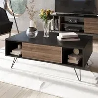 Mistico Coffee Table with Storage - Black, Walnut