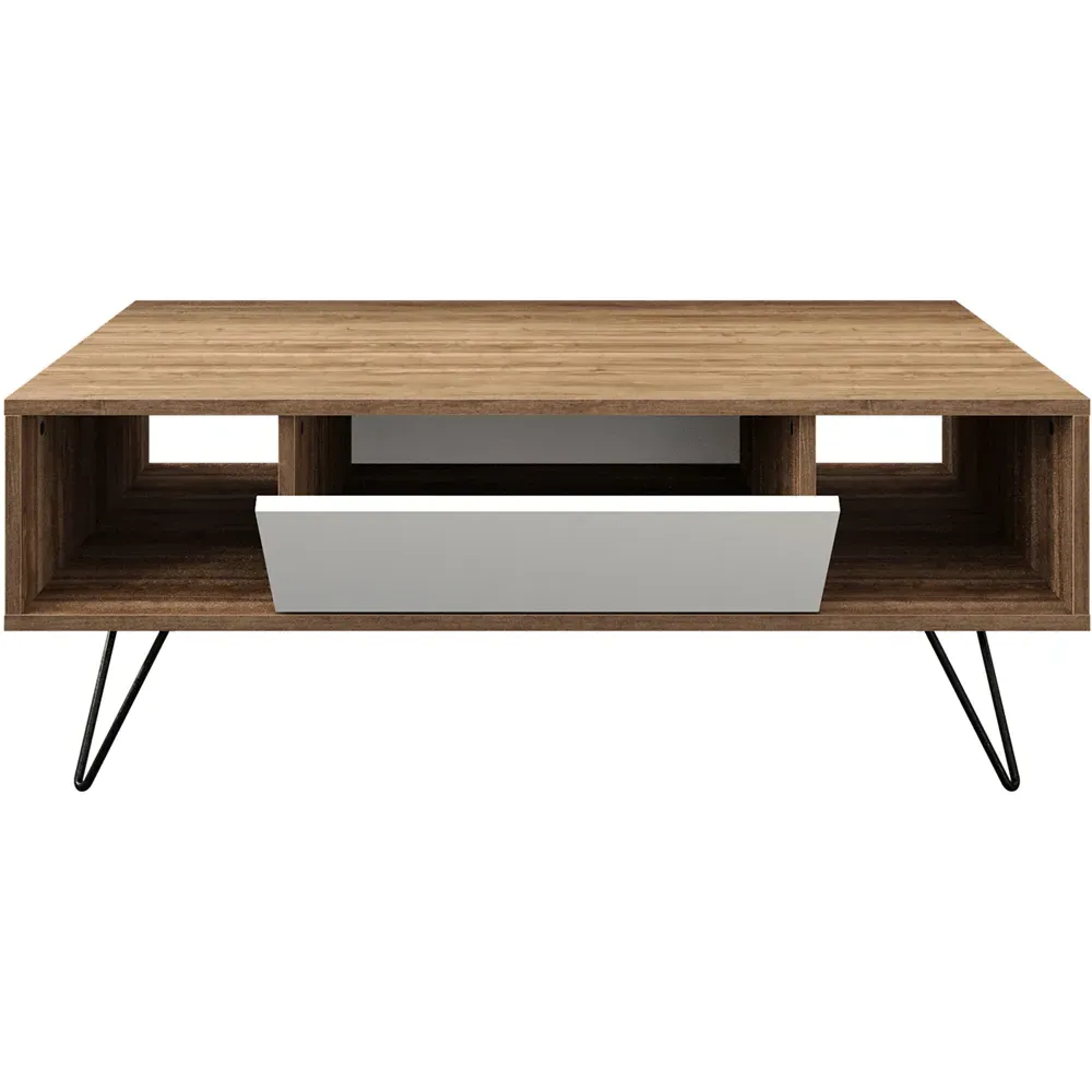 Mistico Coffee Table with Storage - Walnut, White