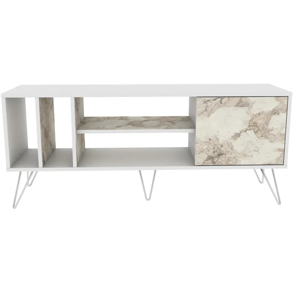 Mistico TV Unit - White, Marble Effect