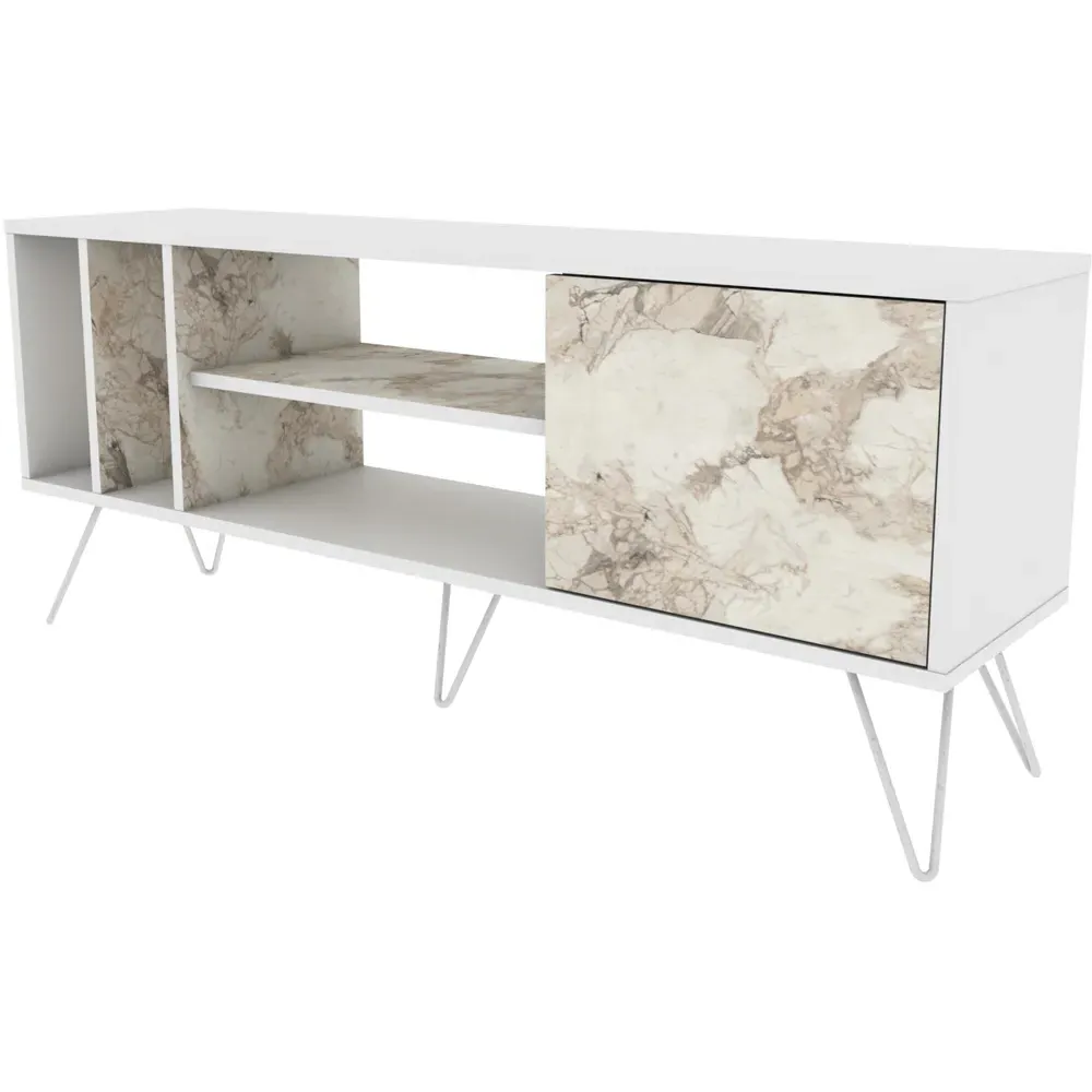 Mistico TV Unit - White, Marble Effect