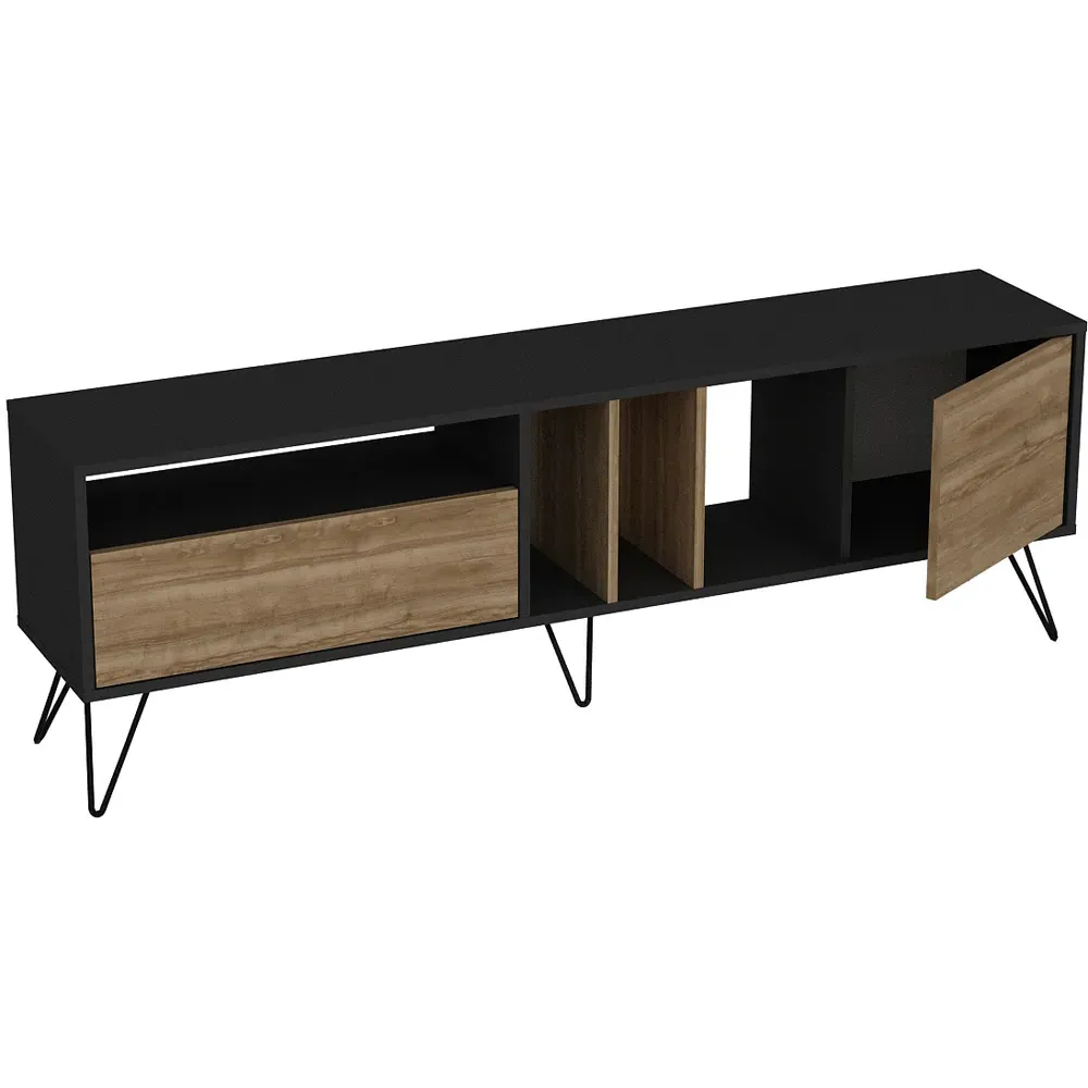 Mistico Wide TV Unit - Black, Walnut