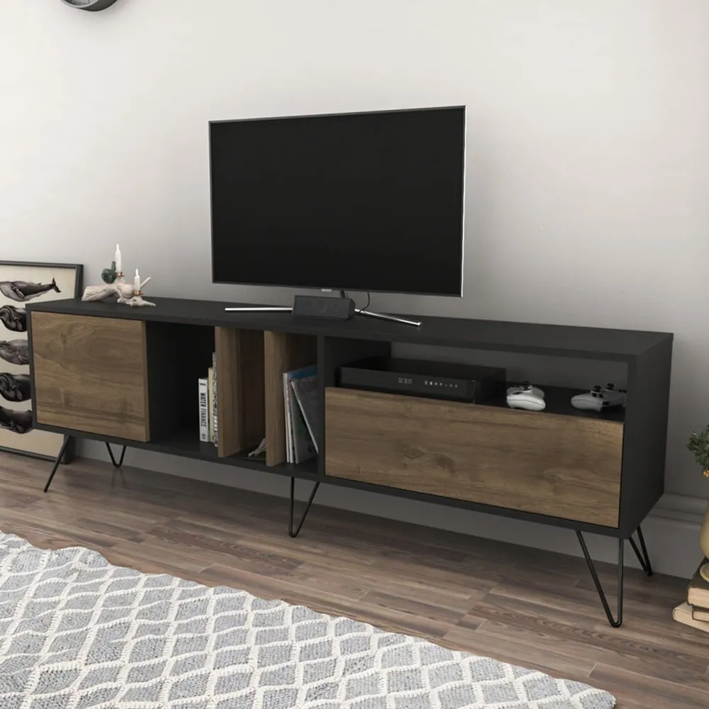 Mistico Wide TV Unit - Black, Walnut