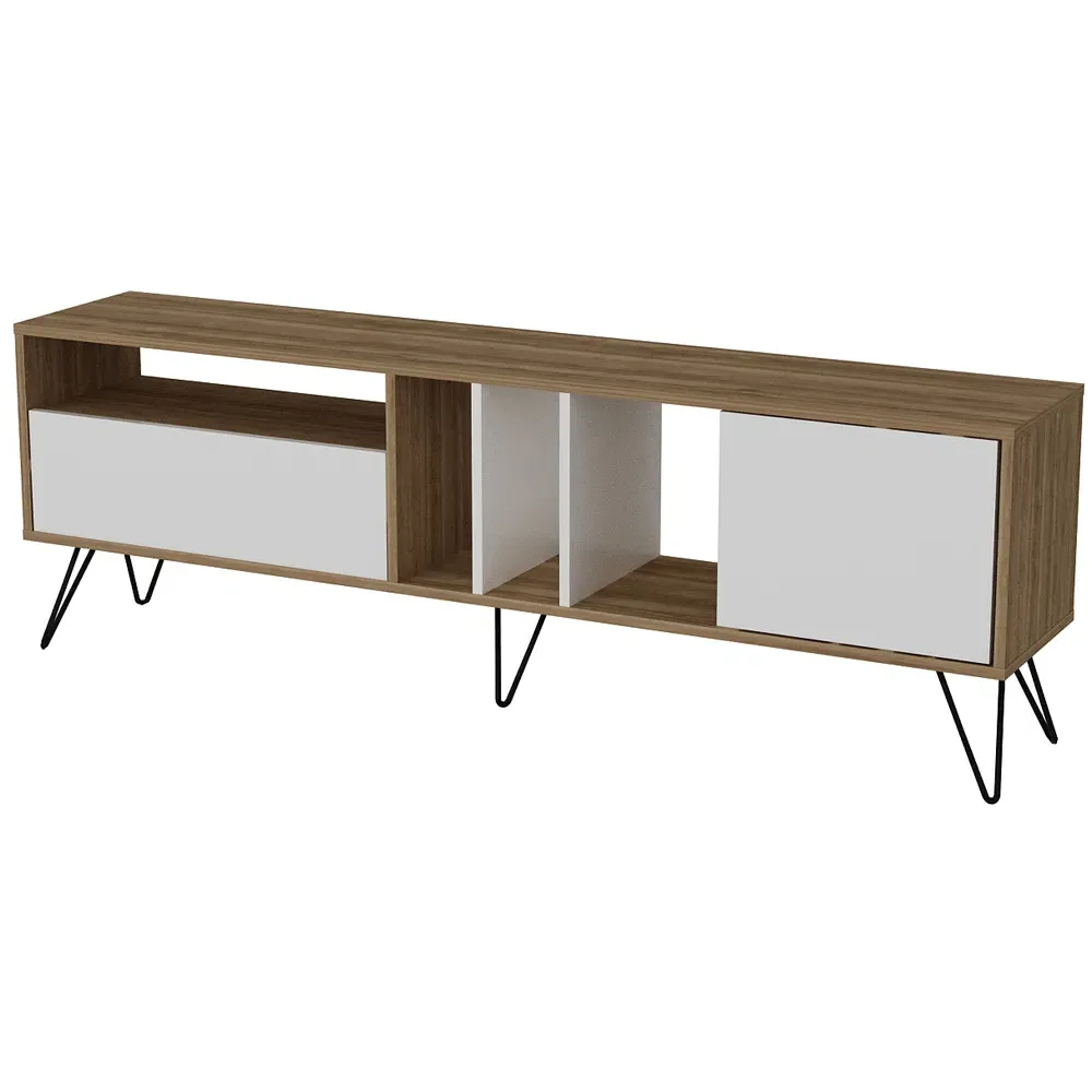 Mistico Wide TV Unit - Walnut, White