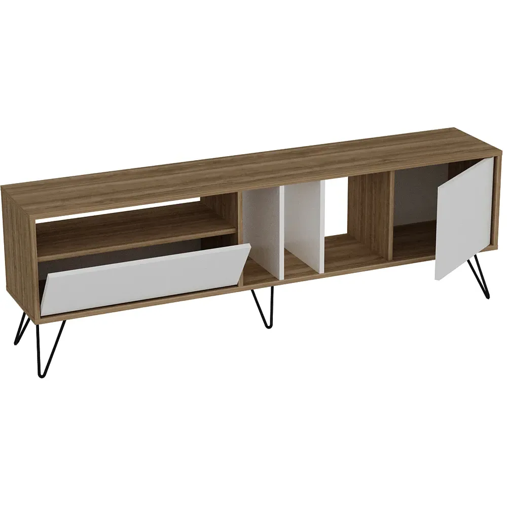 Mistico Wide TV Unit - Walnut, White