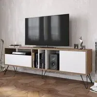 Mistico Wide TV Unit - Walnut, White