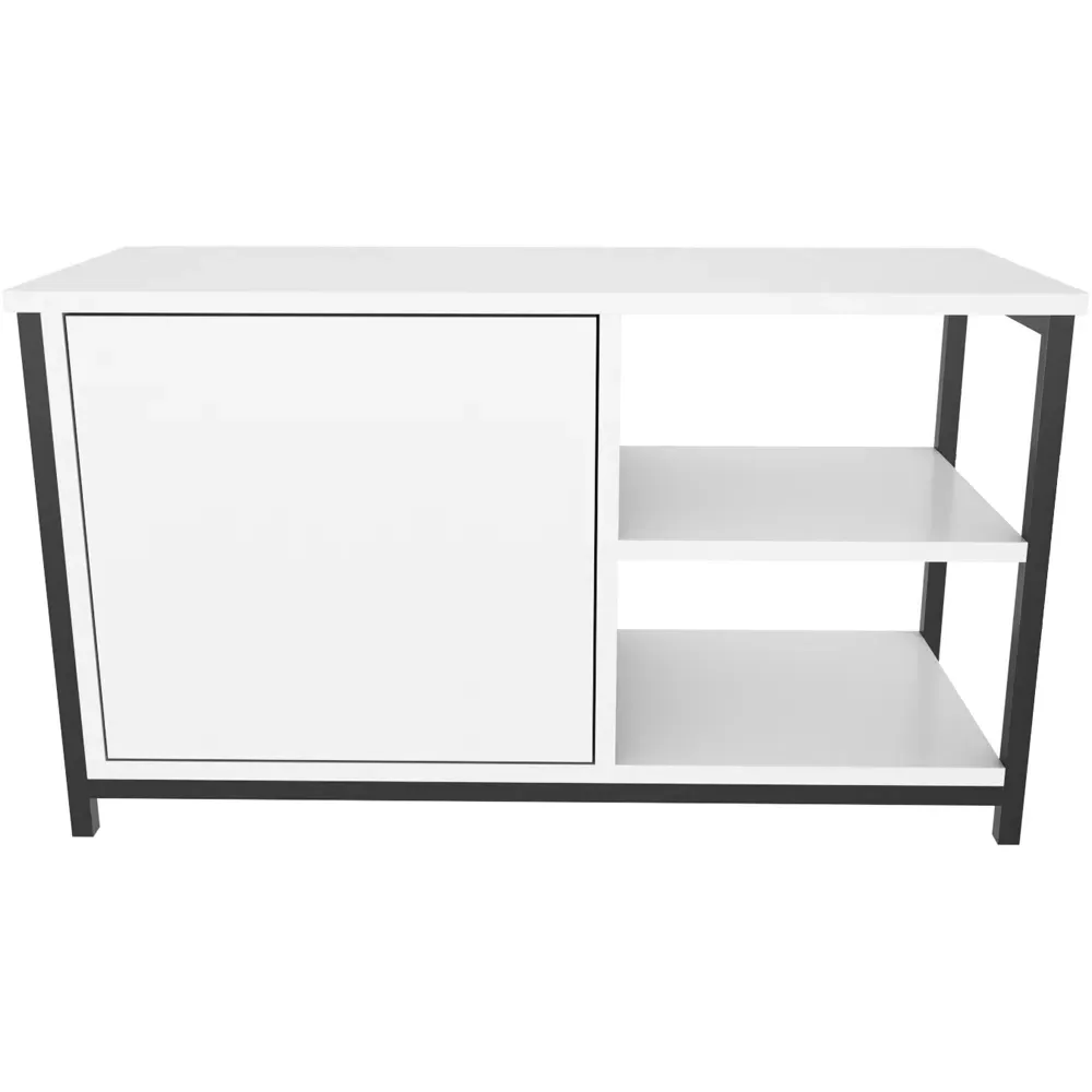Muskegon TV Unit with Storage - Black, White