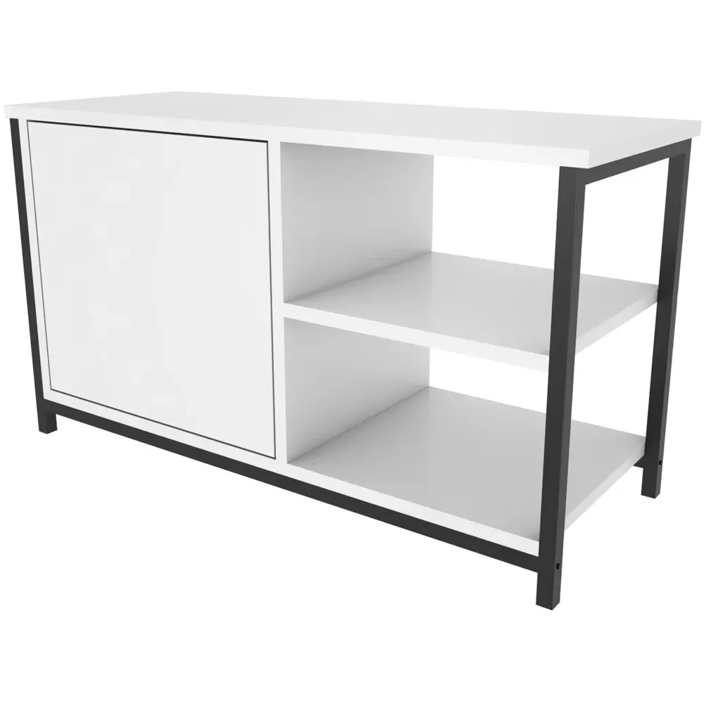 Muskegon TV Unit with Storage - Black, White