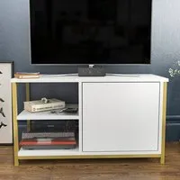 Muskegon TV Unit with Storage - Gold, White