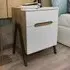 Neva Single Door Single Drawer Side Table - Walnut White