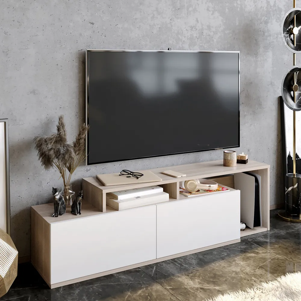 Nexera 2 Door Wide TV Stand - Cordoba, White