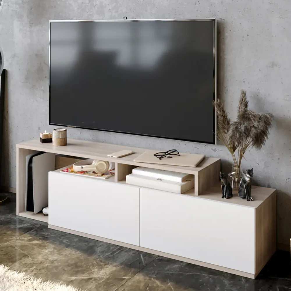 Nexera 2 Door Wide TV Stand - Cordoba, White