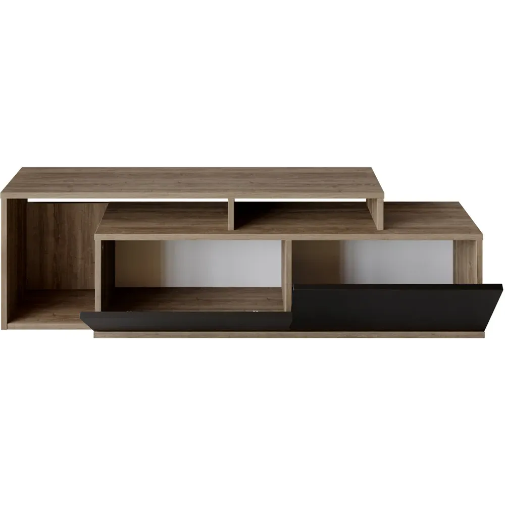 Nexera 2 Door Wide TV Stand - Walnut, Black
