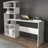 Next 7 Shelf Study Desk with Storage - White